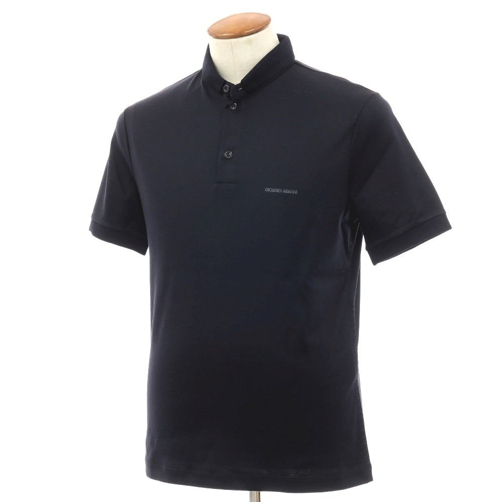 【中古】ジョルジオアルマーニ GIORGIO ARMANI コットン 半袖ポロシャツ ダークネイビー【サイズ46】【メンズ】