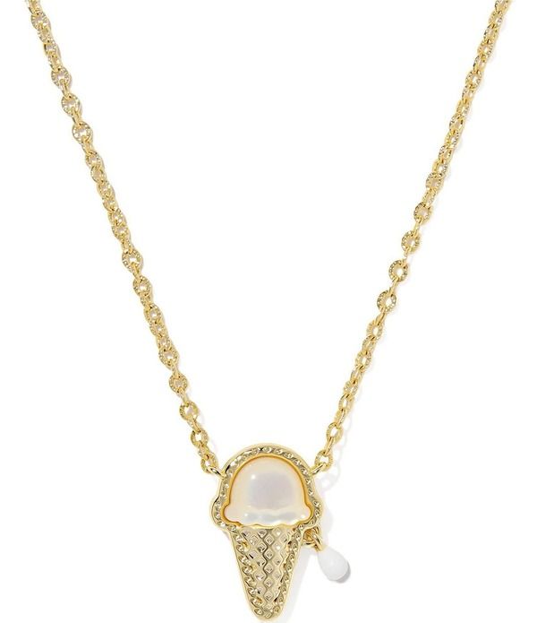 ケンドラスコット レディース アクセサリー ネックレス・チョーカー レース Kendra Scott Ice Cream Short Pendant Necklace Gold Ivory Mother of Pearl アイボリー