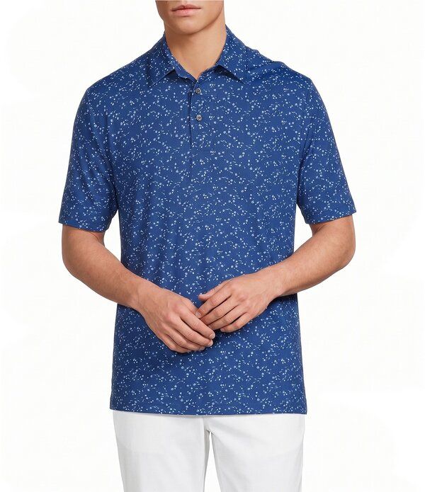ラウンドトゥリーアンドヨーク メンズ トップス シャツ プリント Roundtree Yorke Performance Short Sleeve Fish Print Polo Shirt Dark Blue ブルー 14,686円