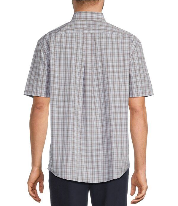 ラウンドトゥリーアンドヨーク メンズ トップス シャツ Gold Label Roundtree Yorke NonIron Short Sleeve Medium Plaid Poplin Sport Shirt Grey グレー ラウンドトゥリーアンドヨーク メンズ トップス シャツ Gold Label Roundtree Yorke NonIron Short Sleeve Medium Plaid Poplin Sport Shirt Grey グレー
