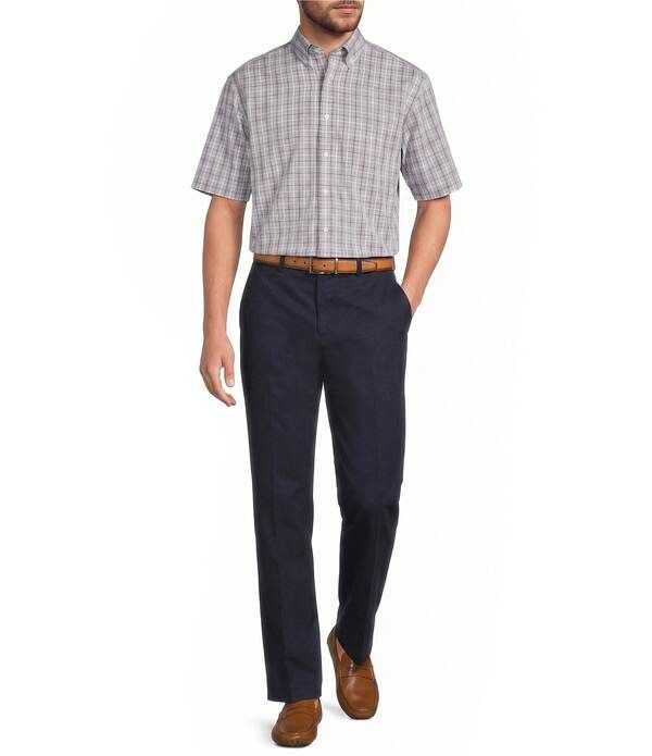 ラウンドトゥリーアンドヨーク メンズ トップス シャツ Gold Label Roundtree Yorke NonIron Short Sleeve Medium Plaid Poplin Sport Shirt Grey グレー ラウンドトゥリーアンドヨーク メンズ トップス シャツ Gold Label Roundtree Yorke NonIron Short Sleeve Medium Plaid Poplin Sport Shirt Grey グレー