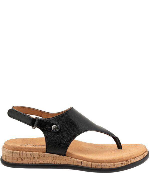 トロッターズ レディース シューズ サンダル レザー Trotters Garret Leather Thong Sandals Black ブラック
