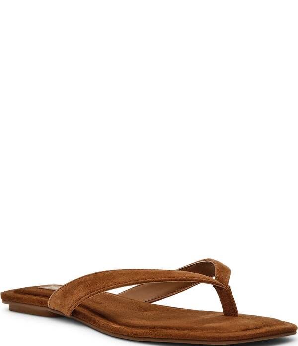 スティーブ マデン レディース シューズ サンダル スエード Steve Madden Trella Suede Thong Sandals Chestnut