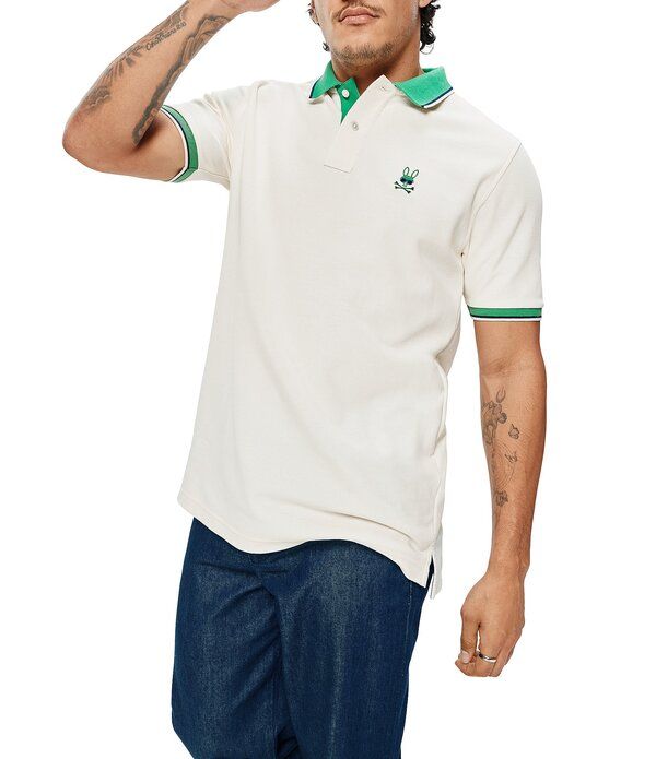 サイコバニー メンズ トップス シャツ Psycho Bunny Sunny Pique Short Sleeve Polo Shirt Pristine