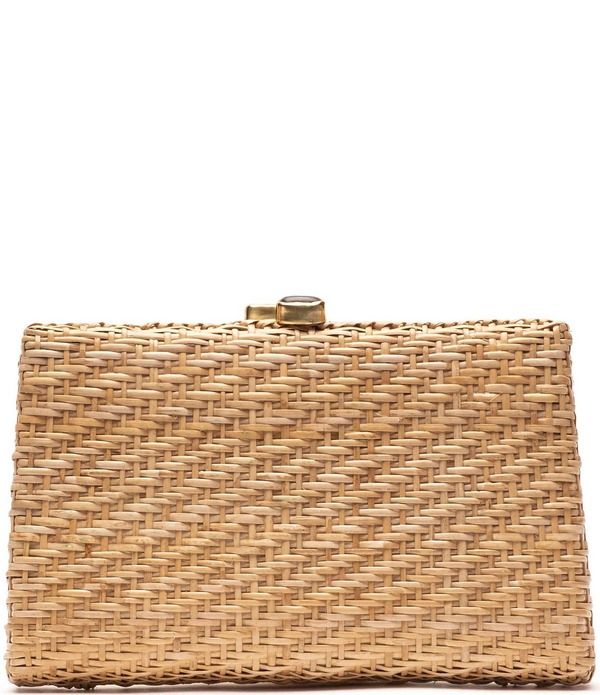 フランセスバレンタイン レディース バッグ FRANCES VALENTINE Stella Resort Wicker Clutch Bag NaturalMulti マルチカラー