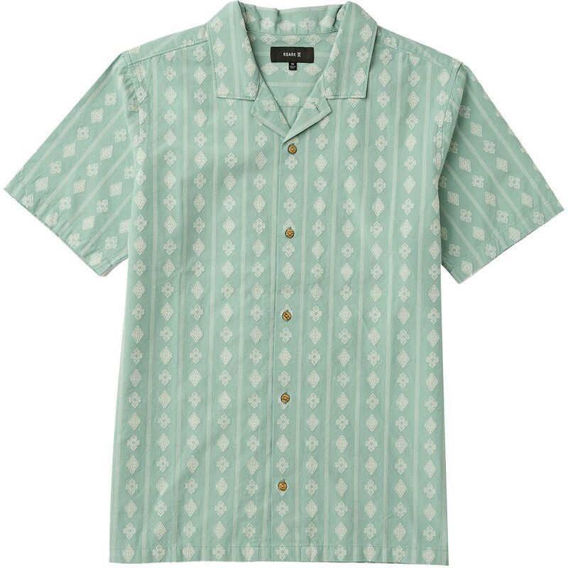 ローアク メンズ トップス シャツ Roark Gonzo Camp Collar Shirt Mens Hazy Blue Jacquard ブルー