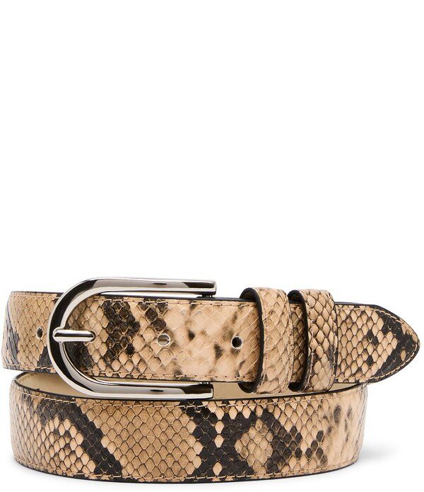 ディラーズ レディース アクセサリー ベルト プリント Dillards 118 Snake Print Elongated Buckle Beltaupe トープ