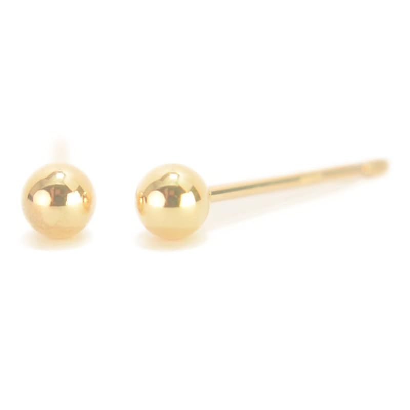 K10イエローゴールド 丸玉ピアス 3mm ボールピアス 10金 1ペア両耳販売 日本製 yokomountain (フィットキャッチ)