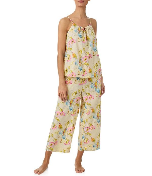 トッミーバハマ レディース アンダーウェア ナイトウェア フラワー柄 プリント ノースリーブ クロップド フラワー Tommy Bahama Sleevelesscoop Neck Woven Floral Print Cropped Pajama Set Y