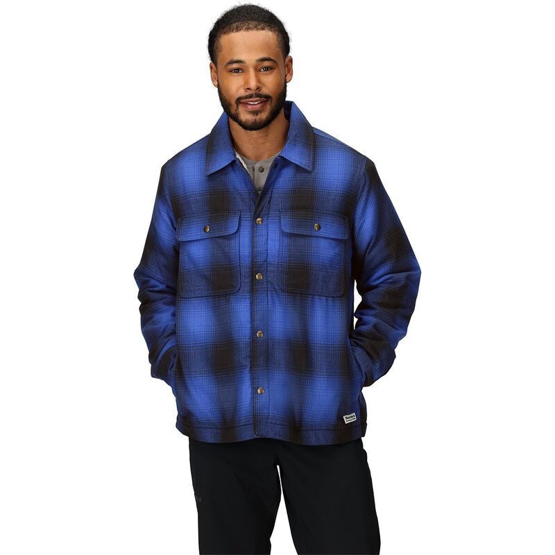 マーモット メンズ トップス シャツ ジャケット Marmot Ridgefield Sherpa Flannel Shirt Jacket Mens Oxide Blue ブルー