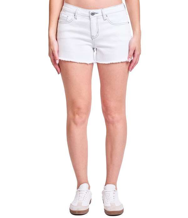 YMI ジーンズ レディース ボトムス ハーフパンツ・ショーツ ショートパンツ デニム YMI Jeanswear Frayed Hem Denim Shorts White ホワイト