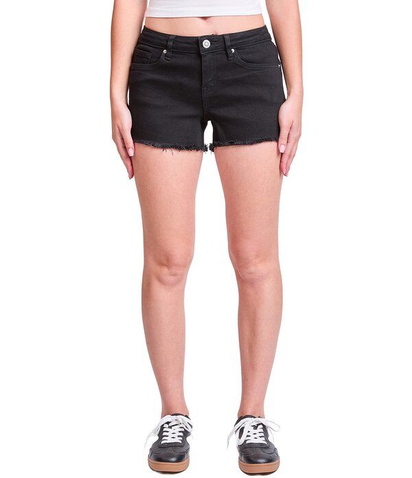YMI ジーンズ レディース ボトムス ハーフパンツ・ショーツ ショートパンツ デニム YMI Jeanswear Frayed Hem Denim Shorts Black ブラック
