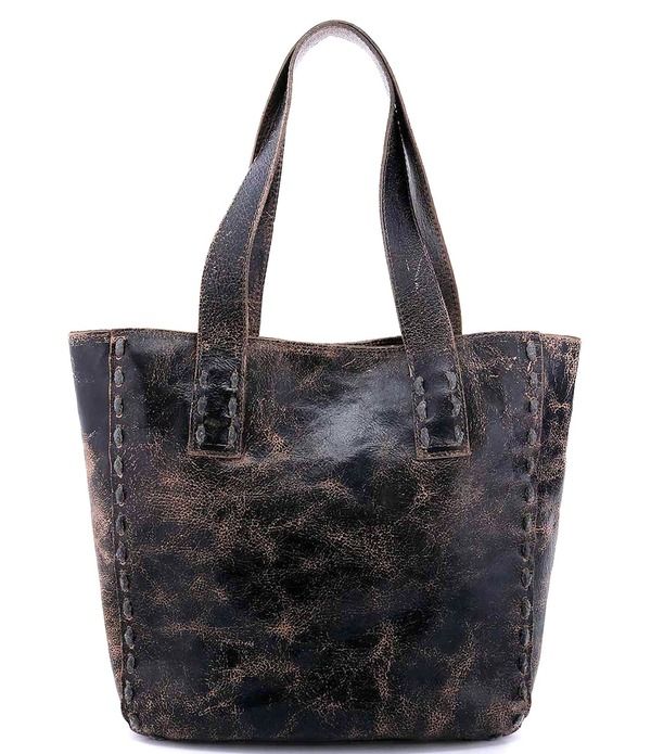 ベッドステュ レディース バッグ レザー Bed Stu Stevie Black Leather Pick Stitch Tote Bag Black Lux ブラック