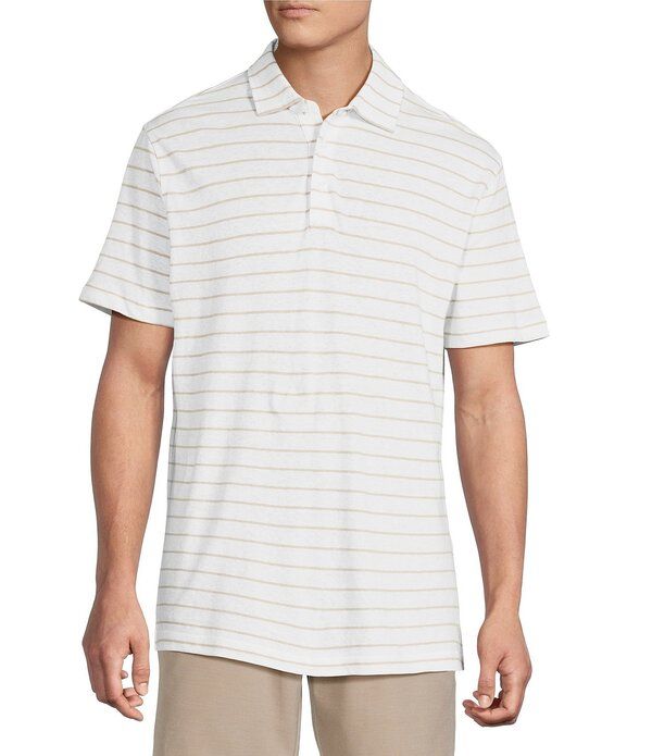 ダニエル クレミュ メンズ トップス シャツ Cremieux Blue Label St Barts Collection Stripe Short Sleeve Polo Shirt Lucent White ホワイト