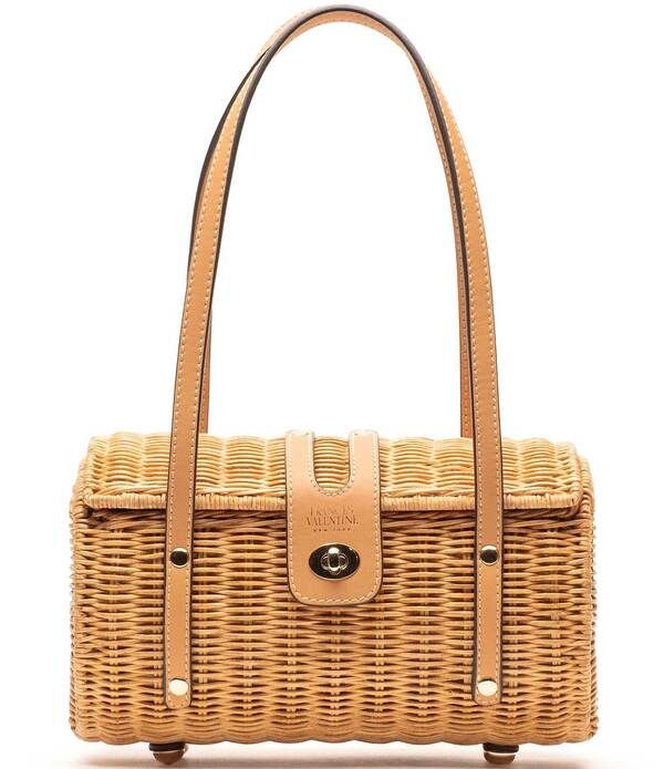 フランセスバレンタイン レディース バッグ FRANCES VALENTINE Dottie Wicker Basket Satchael Bag Toast