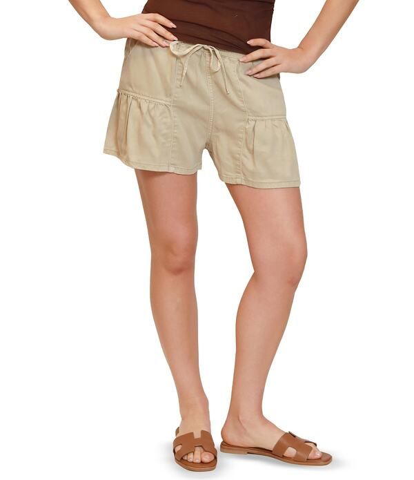 スティーブ マデン レディース ボトムス ハーフパンツ・ショーツ ティアード ショートパンツ Stevie By Steve Madden Drawstring Tiered Shorts Washed Oat