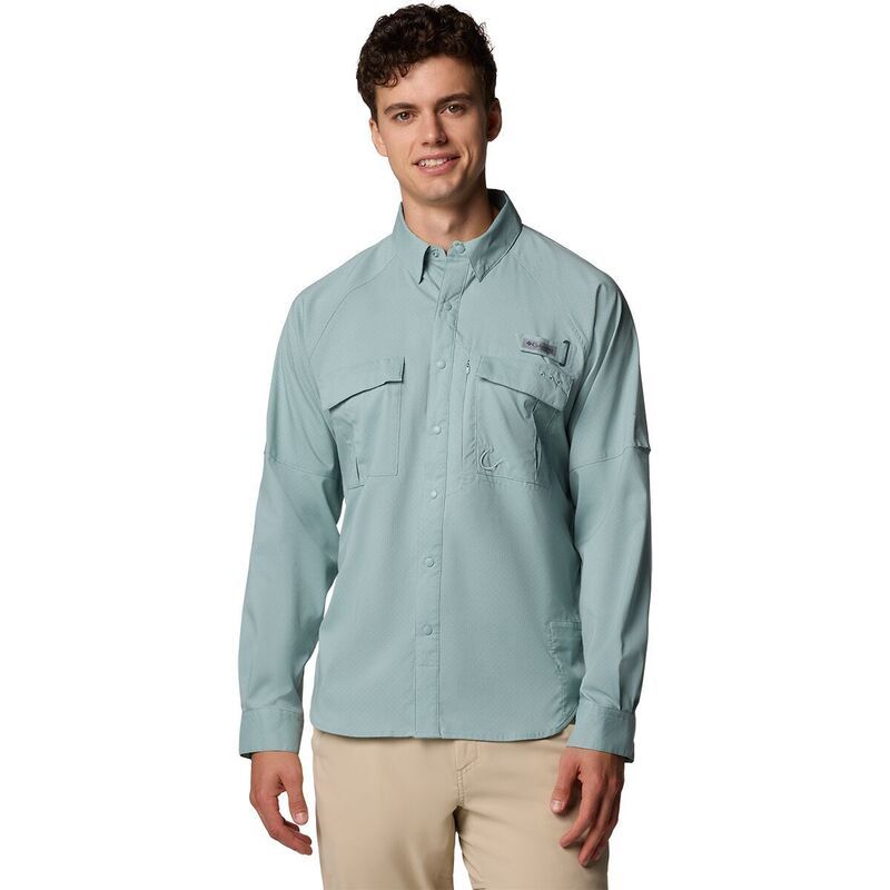 コロンビア メンズ トップス シャツ 長袖 Columbia Shadowcaster Zero LongSleeve Shirt Mens Crushed Blue ブルー