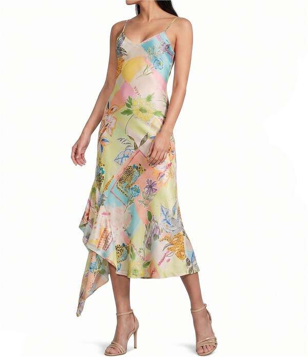 ハニーアンドロージー レディース トップス ワンピース アシンメトリー プリント Honey and Rosie Printed Asymmetrical Hem Slip Dress Multi マルチカラー