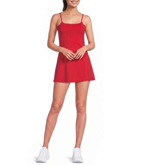 ジービー レディース トップス ワンピース GB Square Neck Active Dress Red レッド