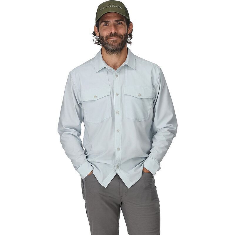 シムズ メンズ トップス シャツ 長袖 Simms NoSeeUm Bugstopper LongSleeve Shirt Mens Bimini Blue Heather ヘザー