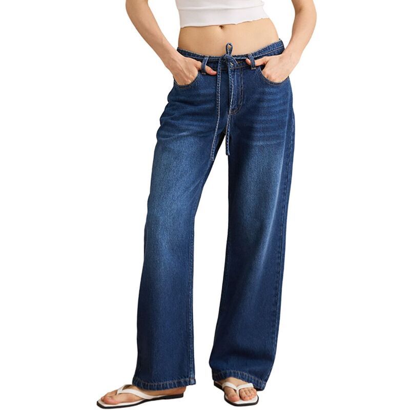 リズム レディース ボトムス カジュアルパンツ デニム ローライズ Rhythm Charlie LowRise Denim Jean Womens Dark Denim デニム