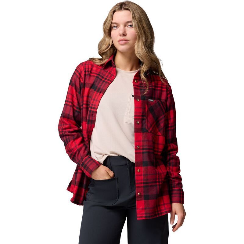 コロンビア レディース トップス Tシャツ 長袖 Columbia Calico Basin FlannelongSleeve Shirt Womens Mountain Red Multiplaid レッド