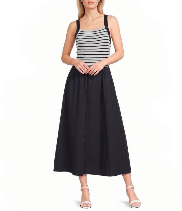 ブルーペッペーブルーペッパー レディース トップス ワンピース プリント ミディ Blu Pepper Printed Midi Dress Navy ネイビー