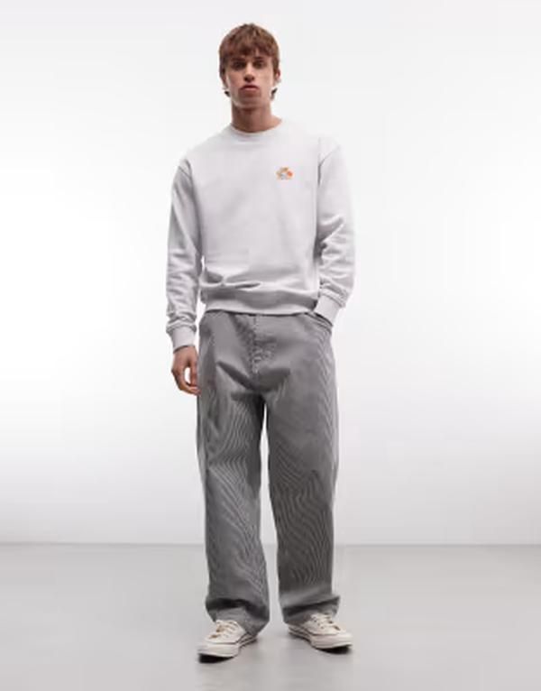 パルレ メンズ アウター パーカー・スウェット クルーネック プリント シャツ ロゴ Parlez imprint logo crewneck sweatshirt Gray グレー