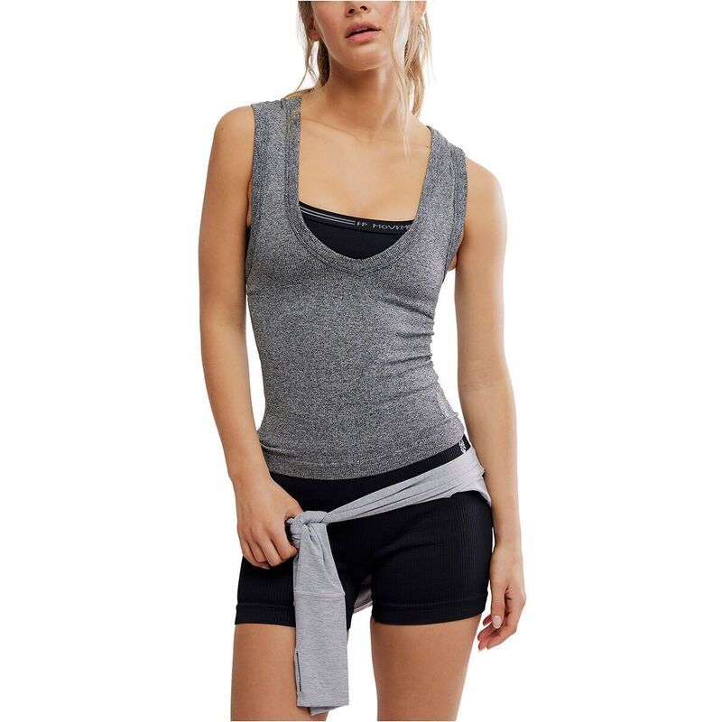 フリーピープル レディース トップス タンクトップ FP Movement Bittersweet Rib Essential Tank Top Womens Heather Grey グレー 10,426円