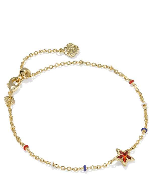 ケンドラスコット レディース アクセサリー ブレスレット・バングル・アンクレット ミニ Kendra Scott Mini Cassidy Star Americana Delicate Line Bracelet Gold Red Illusion レッド