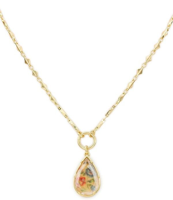 パトリシアナシュ レディース アクセサリー ネックレス・チョーカー レース Patricia Nash Teardrop Short Pendant Necklace Worn Gold ゴールド