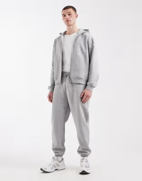 エイソス メンズ アウター パーカー・スウェット ハーフジップ シャツ ASOS DESIGN essentials relaxed boxy half zip sweatshirt in heather Gray Heather グレー