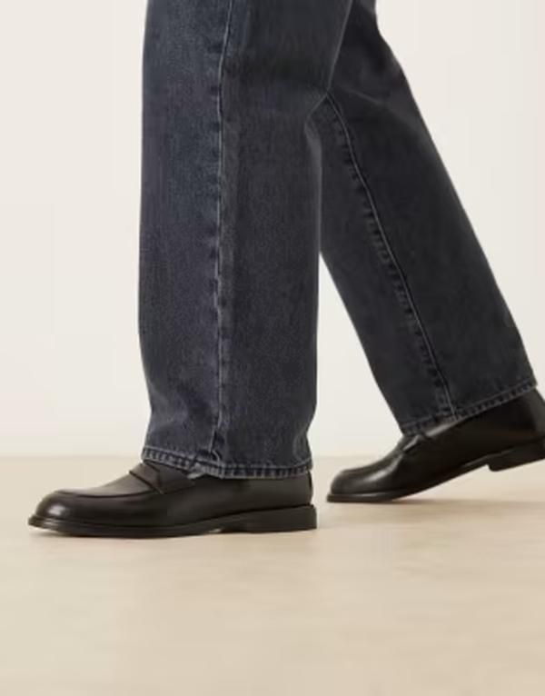 ウォークロンドン メンズ シューズ スリッポン・ローファー レザー Walk London Putney saddle loafer leather Black ブラック