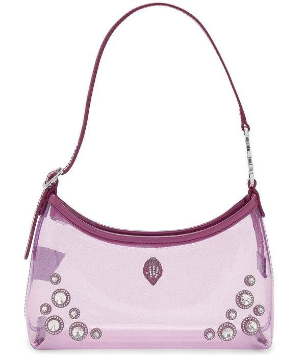 カートジェイガーロンドン レディース バッグ Kurt Geiger London Kurt Clear Vinyl Sling Embellished Shoulder Bag Purple パープル