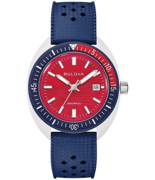 ブロバ レディース アクセサリー 腕時計 Bulova Mensnorkel Sail 4three Hand Blue Strap Watch Blue ブルー