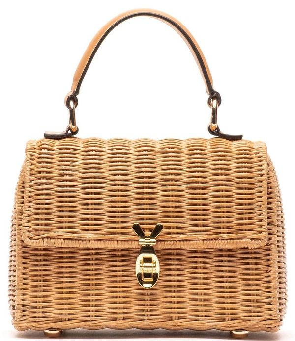 フランセスバレンタイン レディース バッグ FRANCES VALENTINE Straw Bunny Basket Bag Toast
