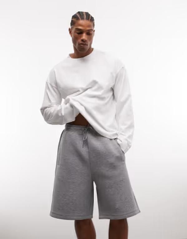 ウィークデイ メンズ ボトムス ハーフパンツ・ショーツ ショートパンツ スキューバ ジャージー Weekday Simon jersey shorts melange in ScubaStyle Fabric Gray グレー