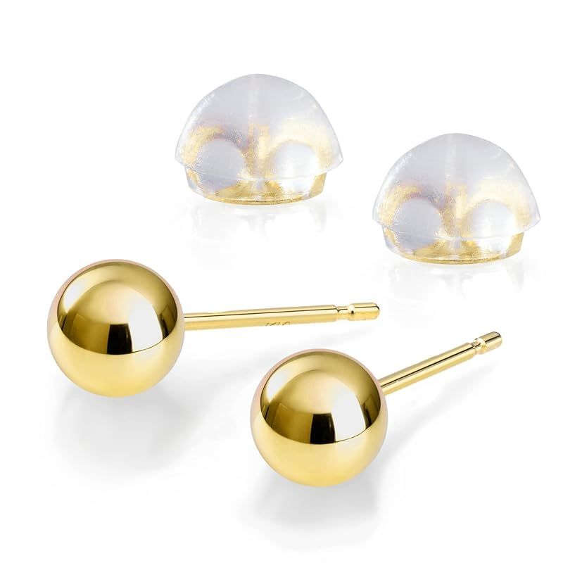 18金 K18 イエローゴールド ボールピアス 丸玉ピアス シンプル 