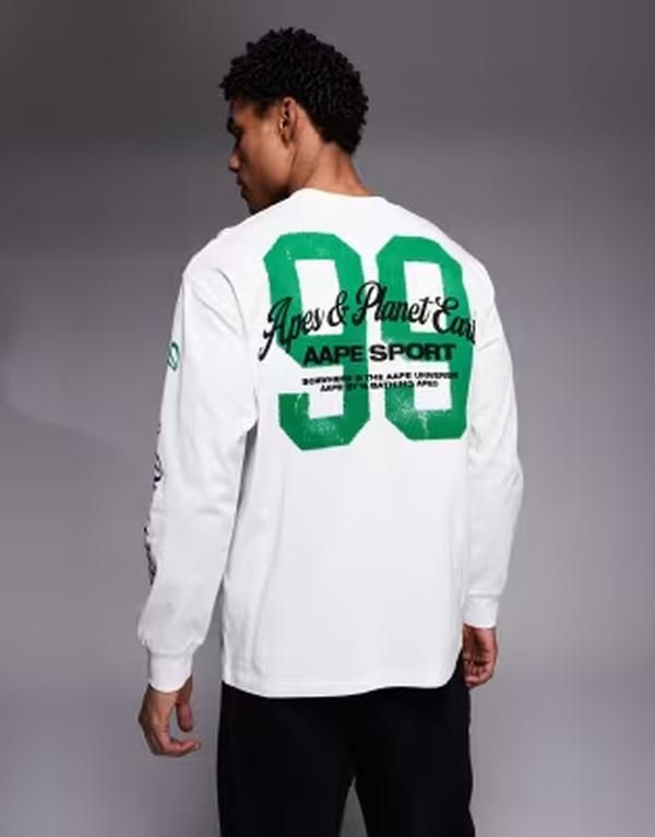 ベイシング エイプ メンズ トップス Tシャツ プリント レース Aape by A Bathing Ape long sleeve tshirt with multi placement prints Multi マルチカラー