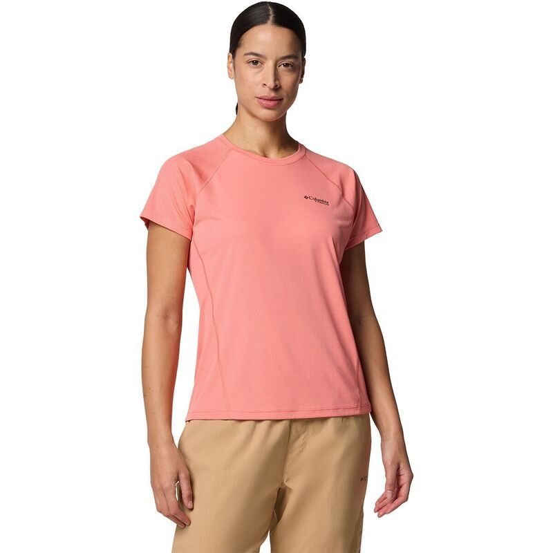 コロンビア レディース トップス Tシャツ 半袖 Columbia Cirque River Pro ShortSleeve Crew Shirt Womens Alpenglow