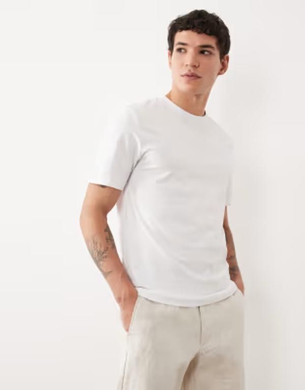 マンゴ メンズ トップス Tシャツ スリムフィット Mango classic slim fitshirt WHITE ホワイト
