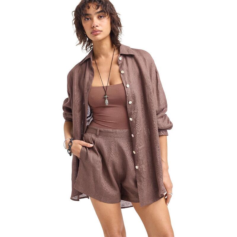 ビタミン A レディース トップス Tシャツ Vitamin A Playa Boyfriend Shirt Womens Mocha Brn モカ