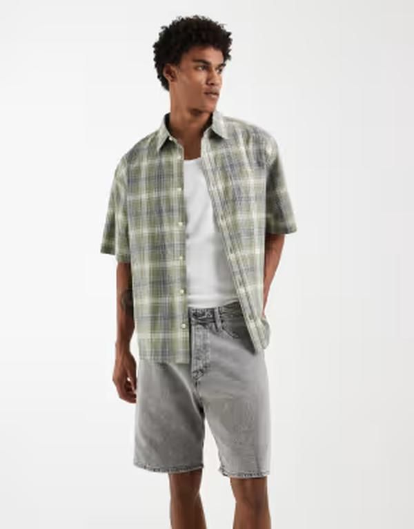 ジャック アンド ジョーンズ メンズ ボトムス ハーフパンツ・ショーツ ショートパンツ デニム Jack Jones Tony loose denim shorts Gray Denim グレー