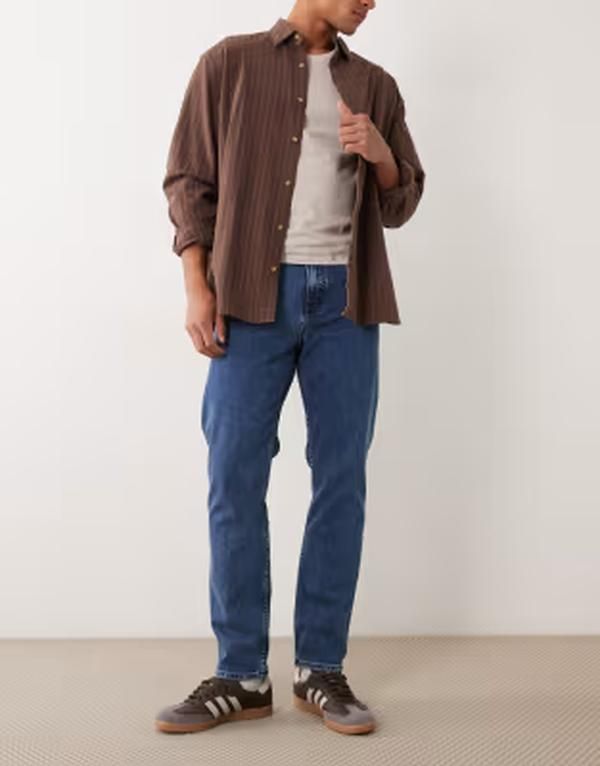 ボス オレンジ メンズ ボトムス デニムパンツ レギュラーフィット ジーンズ BOSS Orange HUGO BOSS regular fit denim jeans in medium blue wash Medium Blue ブルー