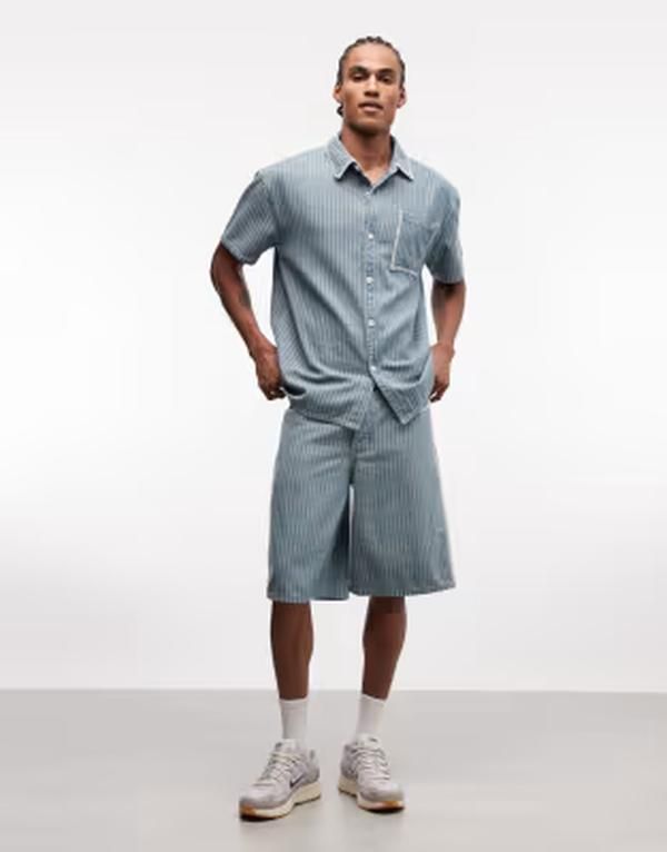 リキュールアンドポーカー メンズ ボトムス ハーフパンツ・ショーツ デニム Liquor N Poker pinstripedenim jorts part of a set Multi マルチカラー