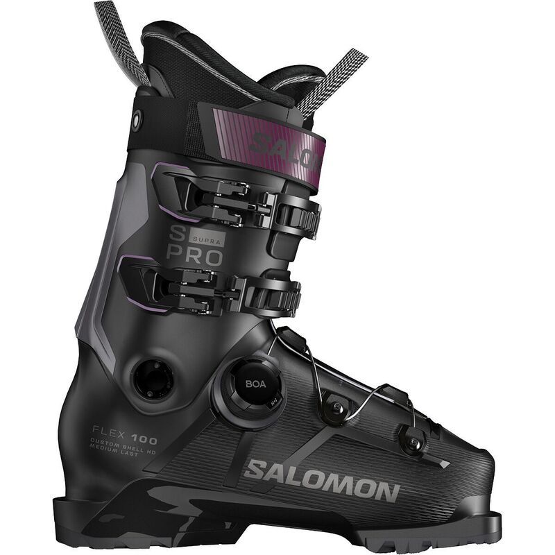 サロモン メンズ シューズ ブーツ・レインブーツ Salomon SPro Supra BOA 100 Boot 2026 BlackDark Grey MetBurgundy Met ブラック