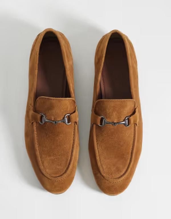 エイソス メンズ シューズ スリッポン・ローファー スエード ASOS DESIGN loafers with snaffle in tan suede TAN タン