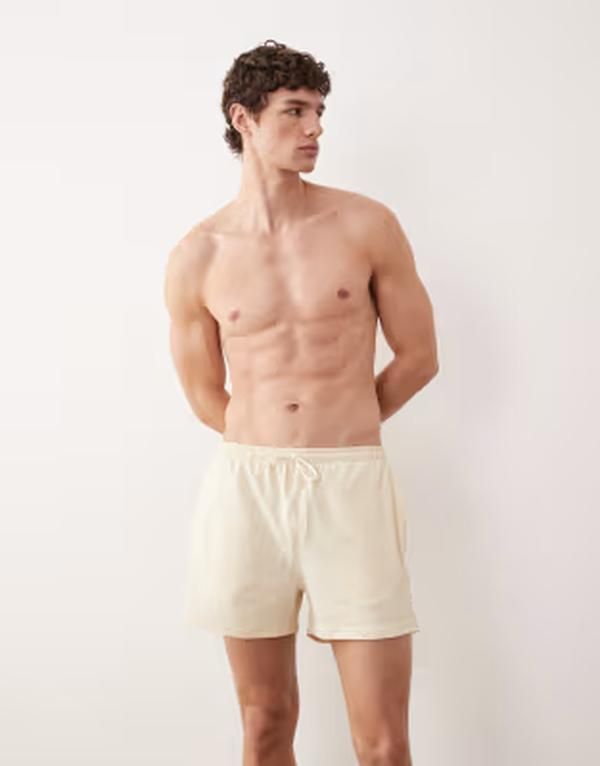 フリーソサエティ メンズ 水着 ハーフパンツ・ショーツ ショートパンツ Free Society seersucker swim shorts BEIGE ベージュ