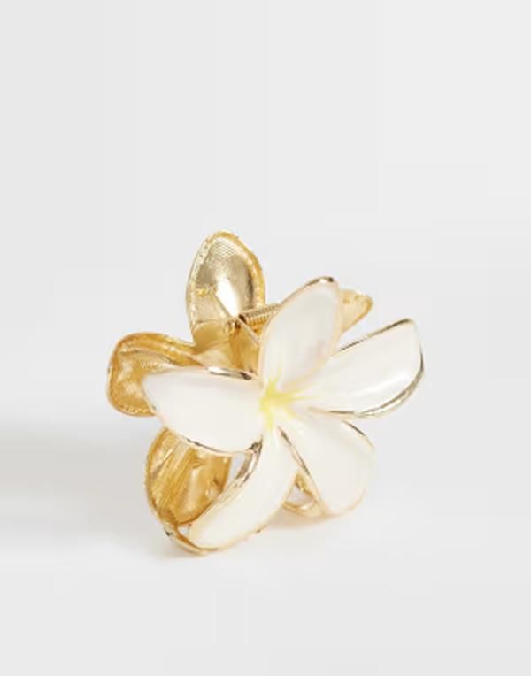 アクセサライズ レディース アクセサリー Accessorize Aloha flower hair clip in cream WHITE ホワイト