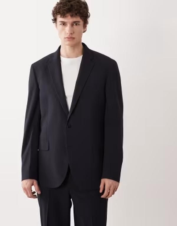 マンゴ メンズ アウター ジャケット・ブルゾン レギュラーフィット ブレザー Mango London regular fit suit blazer part of a set NAVY ネイビー